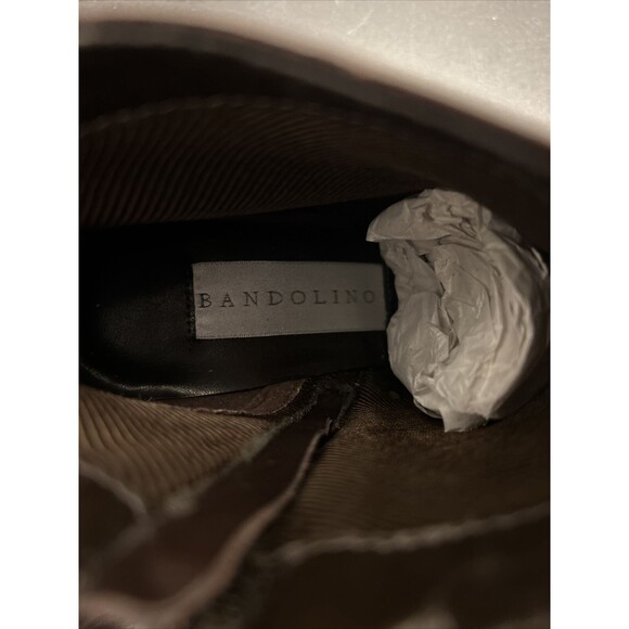 Bandolino Ankle Boots Booties Brown Leather Heel Zip 7.5 With Box - Picture 12 of 12